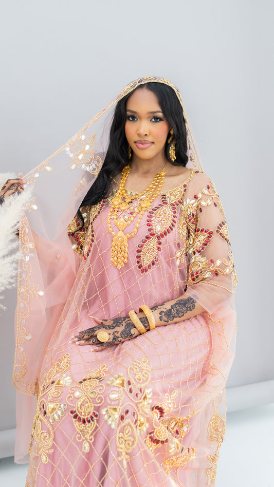 PRE - ORDER Nadira Bridal Lace Dirac -  Pink